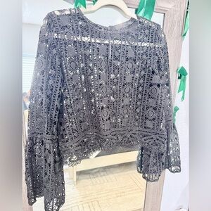 Elegant Black Lace Blouse